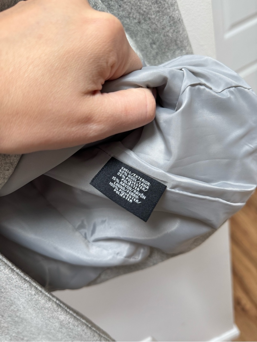 Apostrophe Light Gray Wool-Blend Pea Coat - Picture 5 of 5